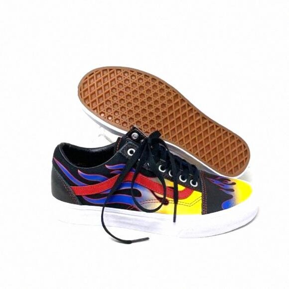 VANS Old Skool Racer Black Red Women Low Top VN0A3WKT57Z Sneakers Canvas Leather - Picture 9 of 11